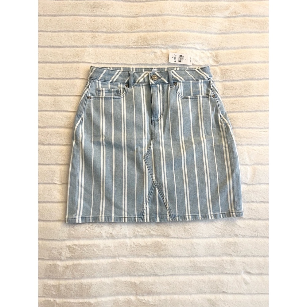 🆕 NWT LOFT Striped Denim Skirt